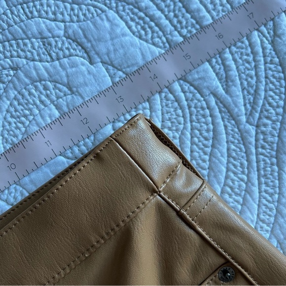 Veronica Beard - Joey Vegan Leather Straight-Leg Pant - Cognac - Picture 14 of 15